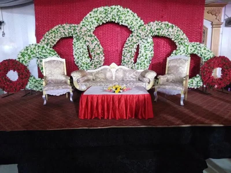 Wedding Stage #83 — White Green Ring Stage Setup — PhoolNagar.com